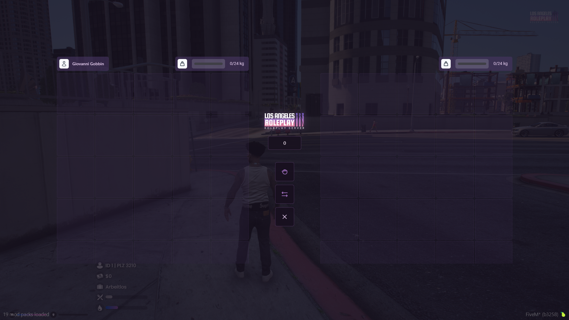 Inventar im Design von Los Angeles Roleplay III